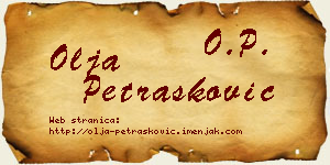 Olja Petrašković vizit kartica